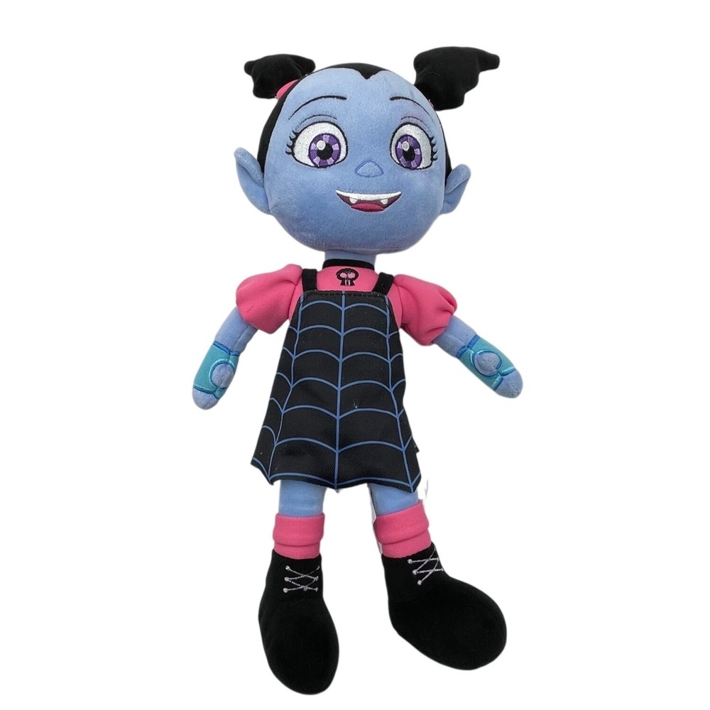 Disney Store Vampirina Plush Doll Blue Pink Spiderweb Dress 16" Disney Junior